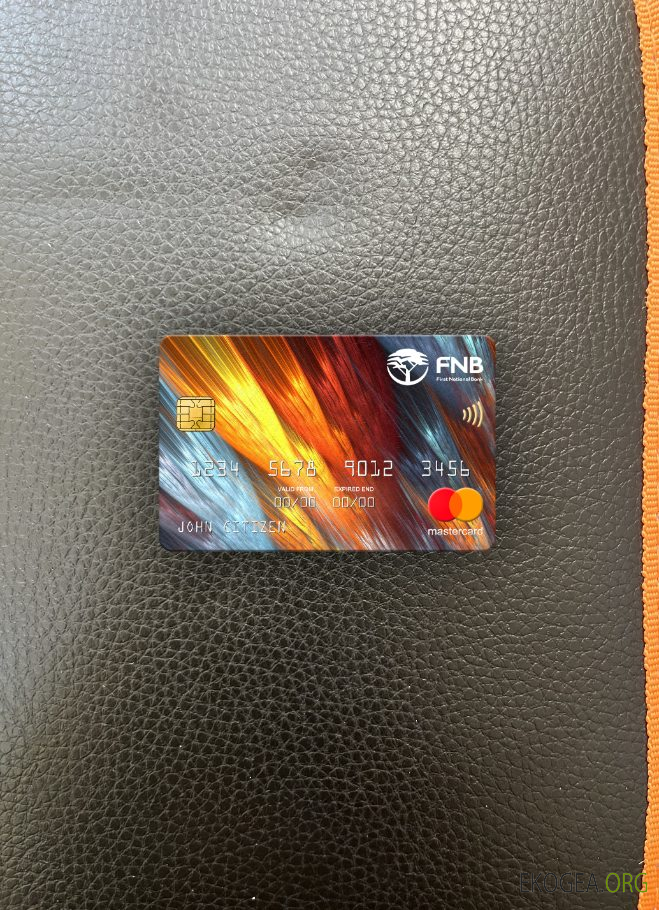 Photolook de la carte mastercard de la First National Bank (FNB) d'Afrique du Sud